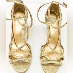 Badgley Mischka Gold Strappy Heels